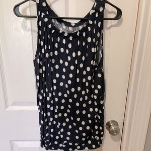 Lightly worn loft summer tank blue polka dot size Large